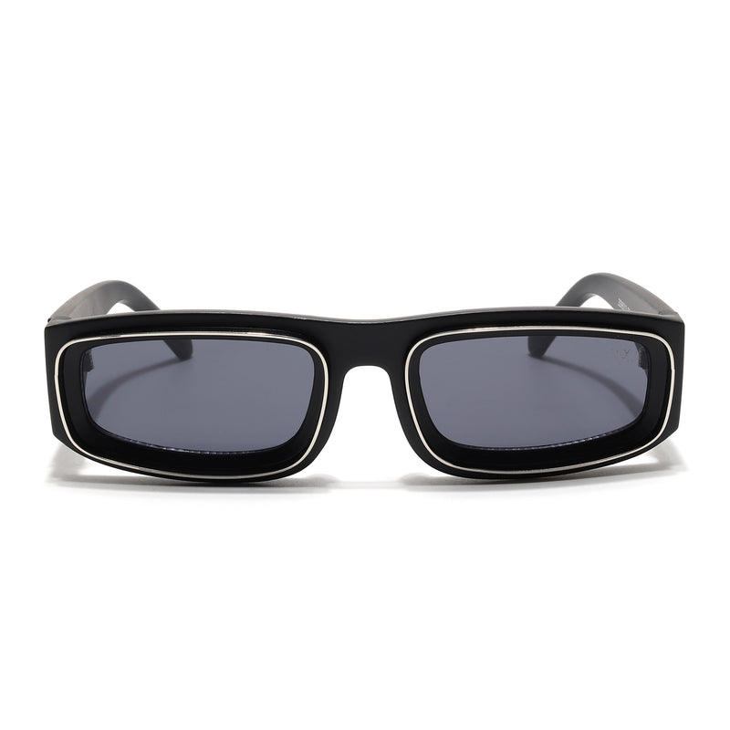 Old Smuggler | Matte Black Unisex Sunglasses | Black Lens - MG6574