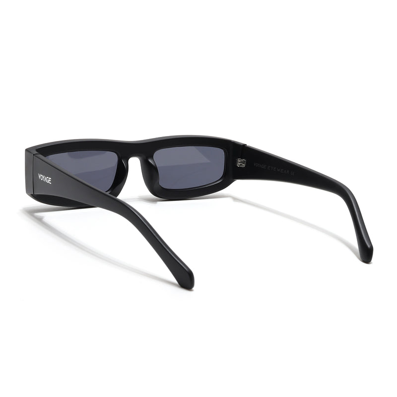 Old Smuggler | Matte Black Unisex Sunglasses | Black Lens - MG6574