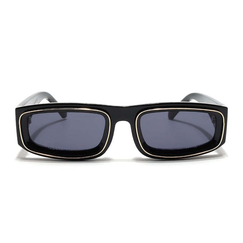 Old Smuggler | Shine Black Unisex Sunglasses | Black Lens - MG6575