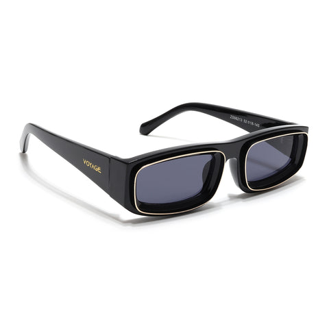 Old Smuggler | Shine Black Unisex Sunglasses | Black Lens - MG6575
