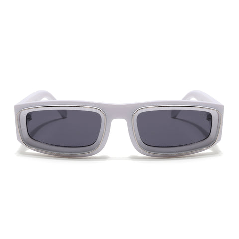 Old Smuggler | White Unisex Sunglasses | Black Lens - MG6576
