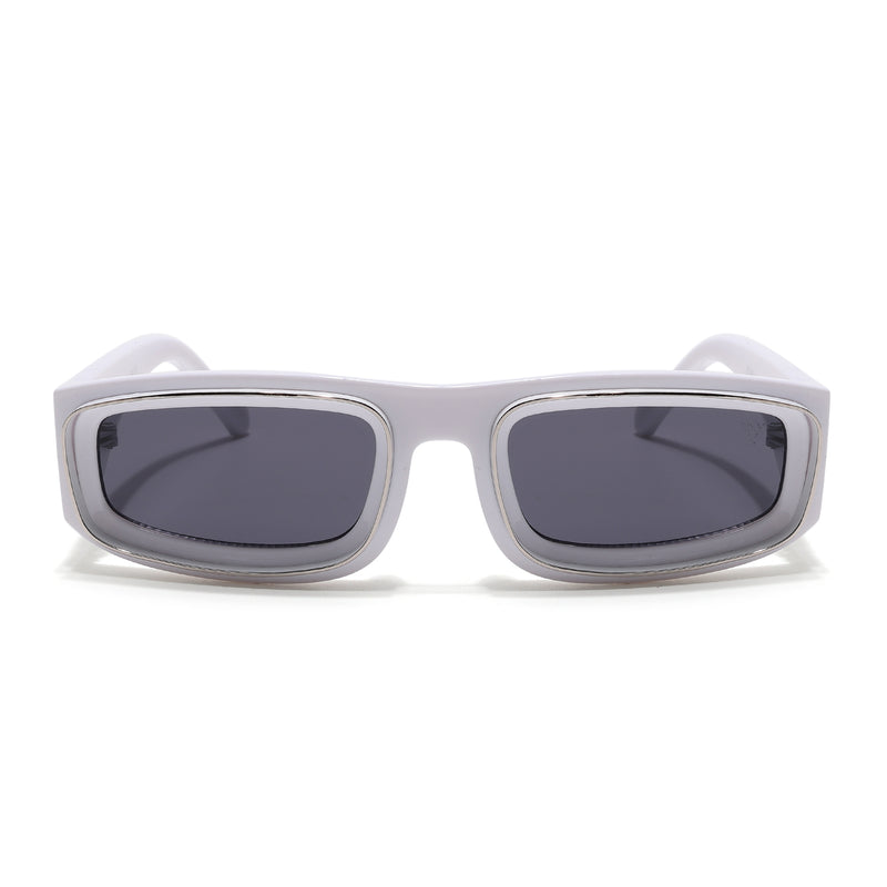 Old Smuggler | White Unisex Sunglasses | Black Lens - MG6576