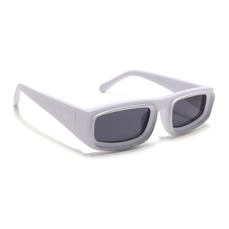 Old Smuggler | White Unisex Sunglasses | Black Lens - MG6576