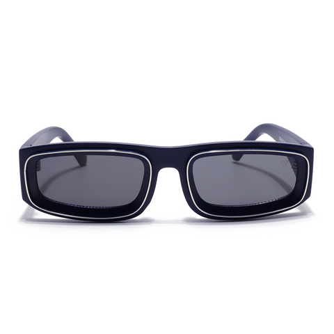 Old Smuggler | Navy Blue Unisex Sunglasses | Black Lens - MG6577