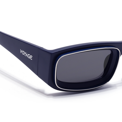 Old Smuggler | Navy Blue Unisex Sunglasses | Black Lens - MG6577