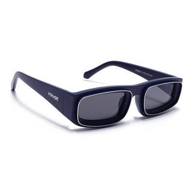 Old Smuggler | Navy Blue Unisex Sunglasses | Black Lens - MG6577