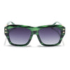 Carbon | Green Wayfarer Polarized Sunglasses | Grey Lens - PMG6701