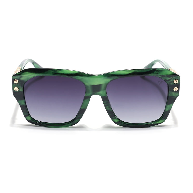 Carbon | Green Wayfarer Polarized Sunglasses | Grey Lens - PMG6701