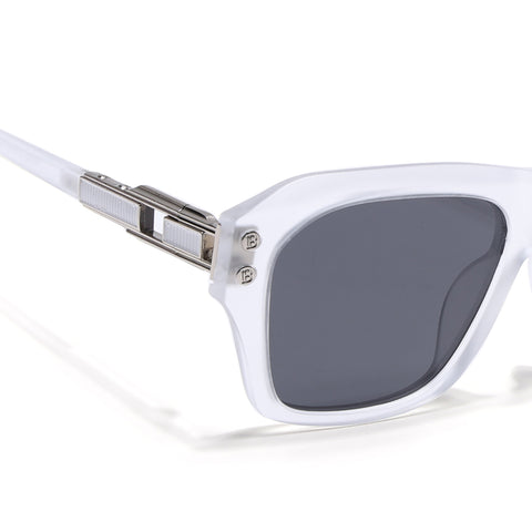 Carbon | Transparent Wayfarer Polarized Sunglasses | Black Lens - PMG6702