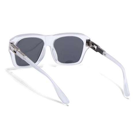 Carbon | Transparent Wayfarer Polarized Sunglasses | Black Lens - PMG6702