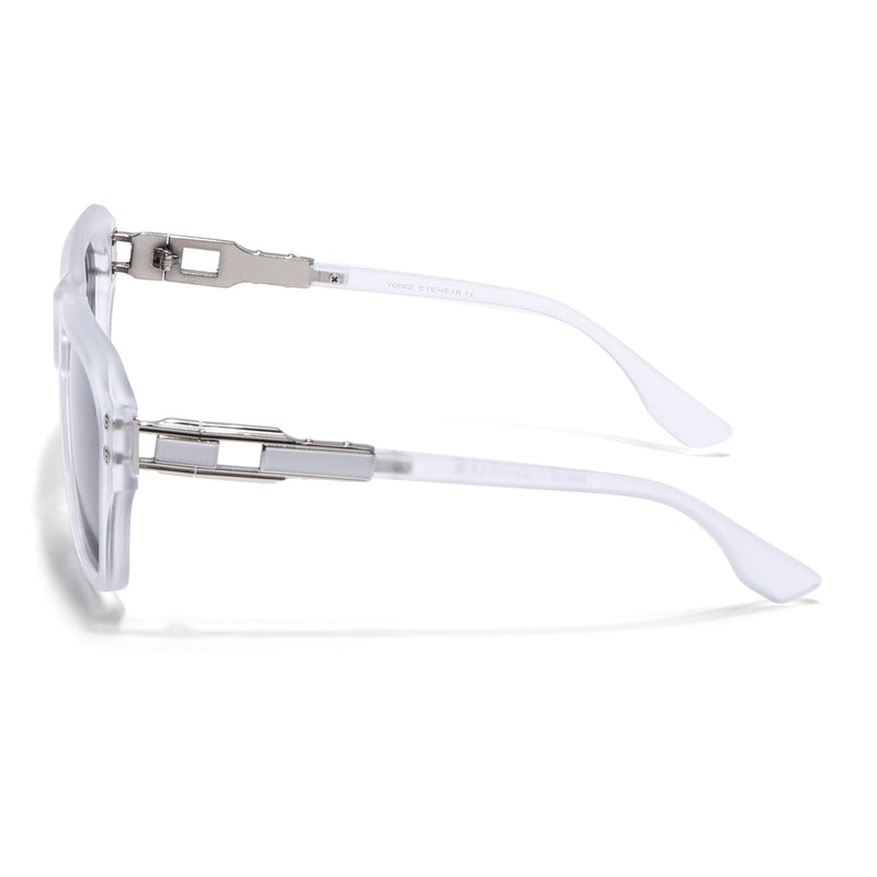 Carbon | Transparent Wayfarer Polarized Sunglasses | Black Lens - PMG6702