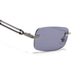 Barrel | Smoked Black Rimless Sunglasses| Silver Frame - MG6660
