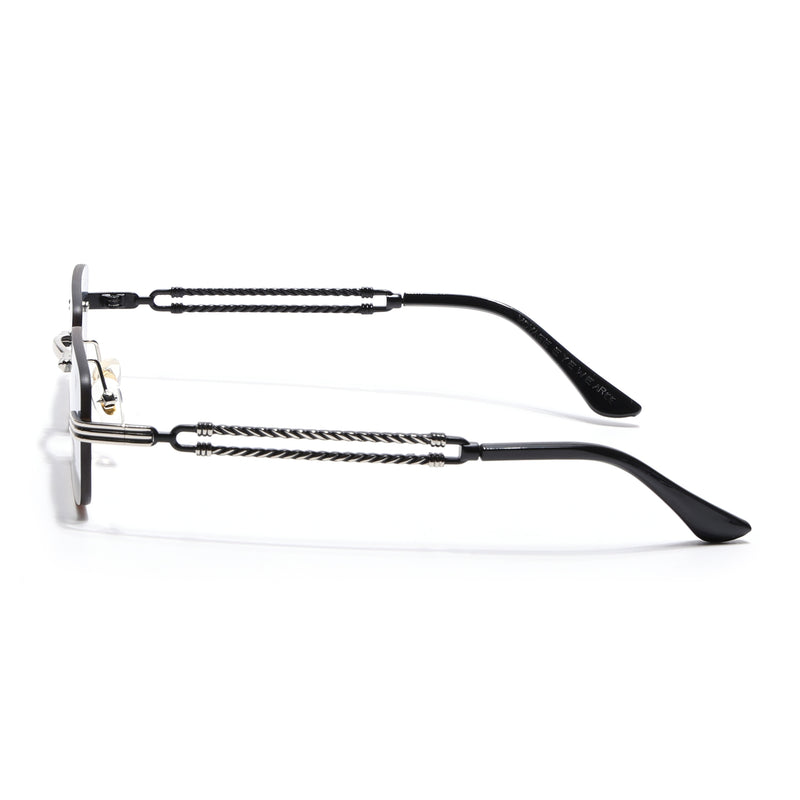 Barrel | Bronze Blue Rimless Sunglasses | Silver Frame - MG6661