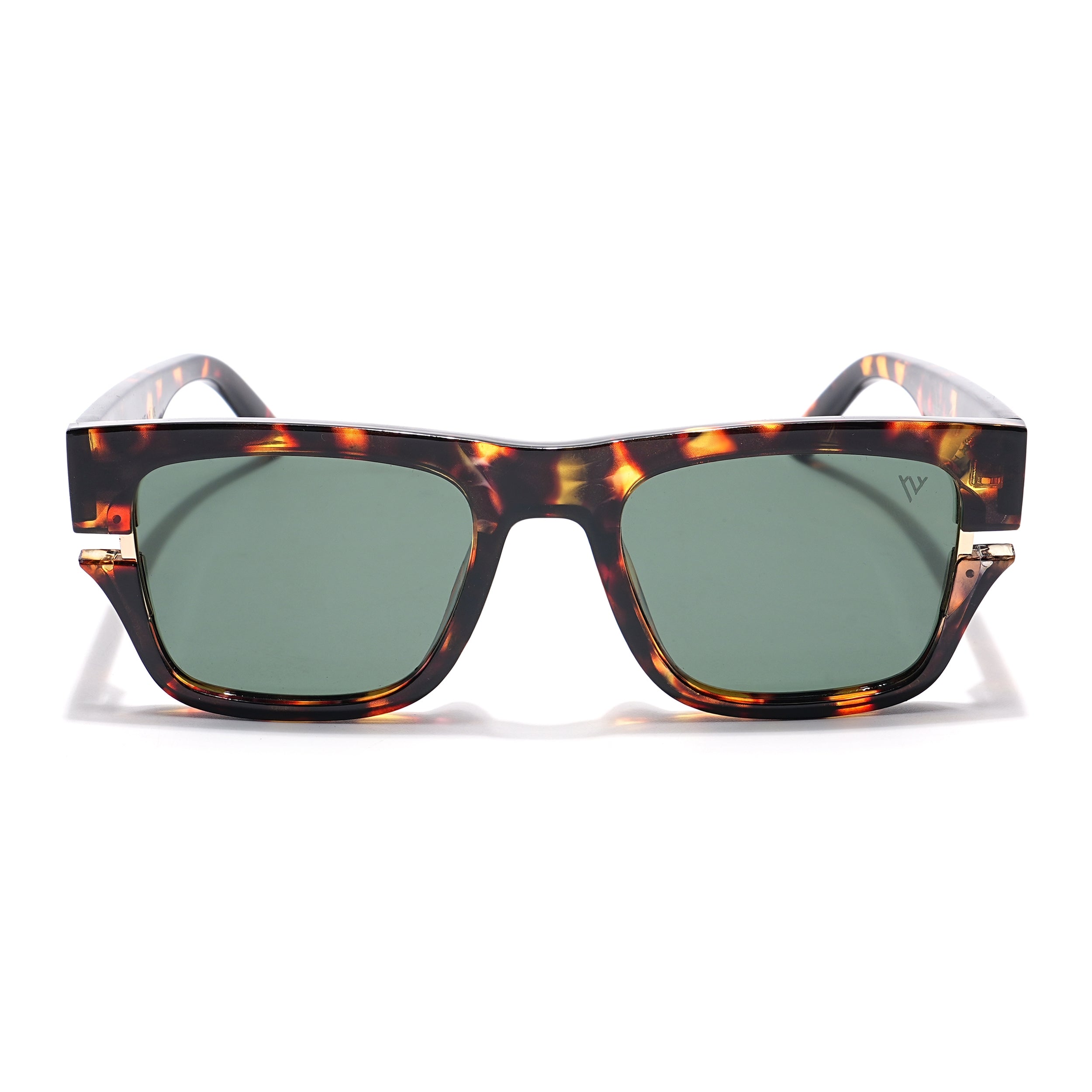 Wayfarer Sunglasses (Green Lens | Demi  Brown Frame - PMG6047)