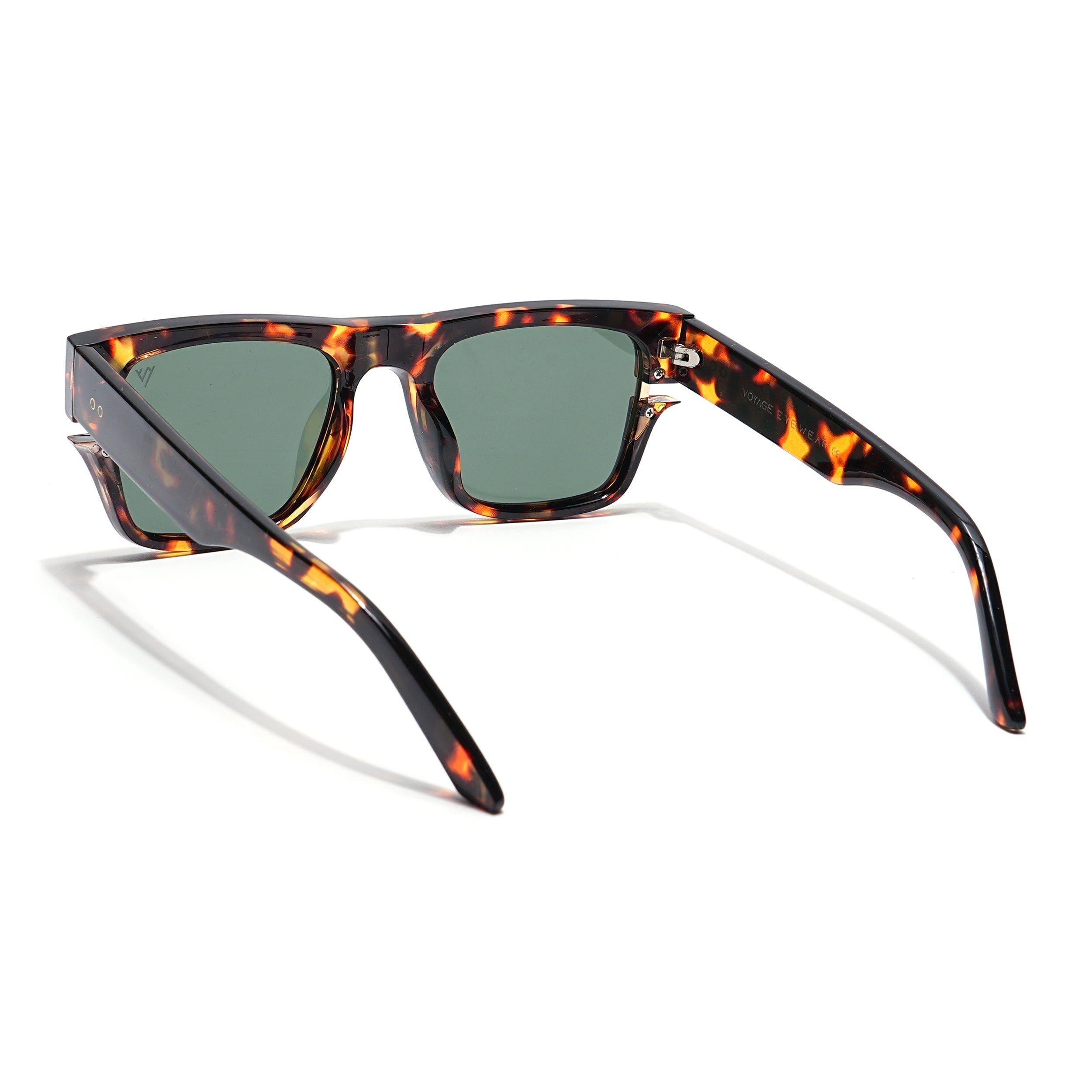 Wayfarer Sunglasses (Green Lens | Demi  Brown Frame - PMG6047)