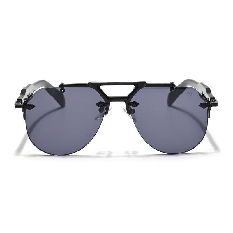 Hawk | Black Aviator Sunglasses | Black Frame - MG5884