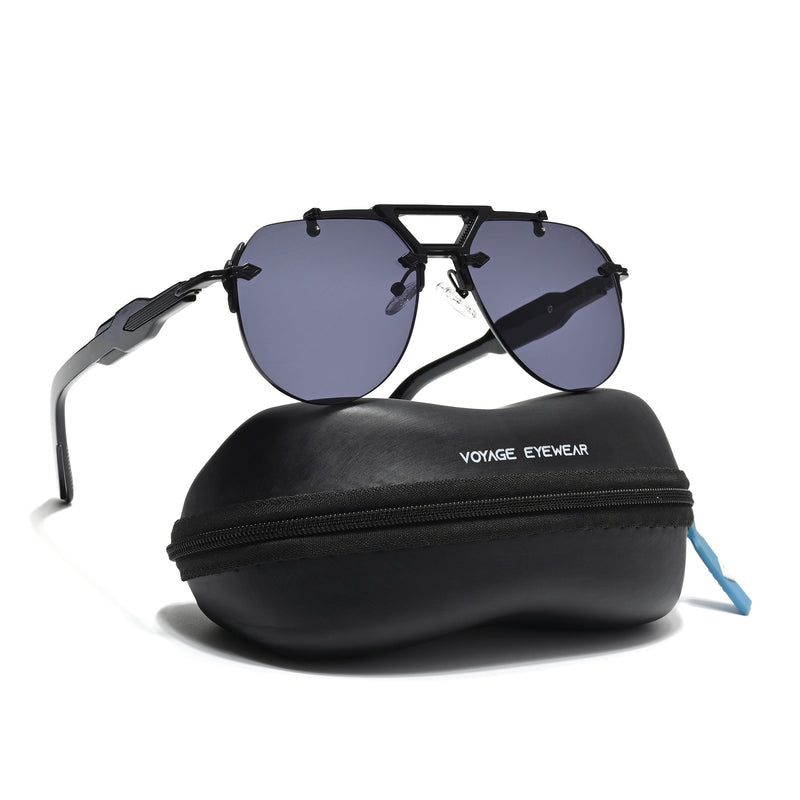 Hawk | Black Aviator Sunglasses | Black Frame - MG5884