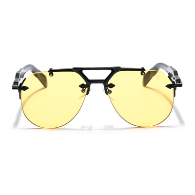 Hawk | Yellow Aviator Sunglasses | Black Frame - MG5885