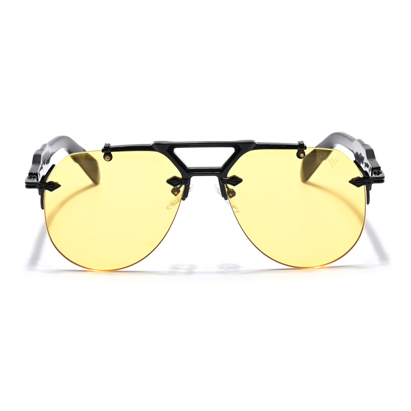 Hawk | Yellow Aviator Sunglasses | Black Frame - MG5885