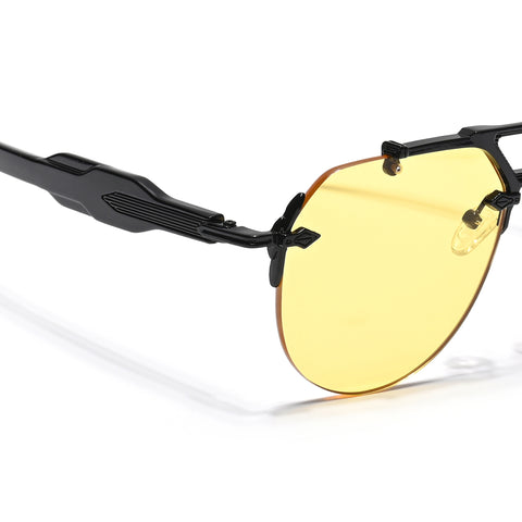 Hawk | Yellow Aviator Sunglasses | Black Frame - MG5885