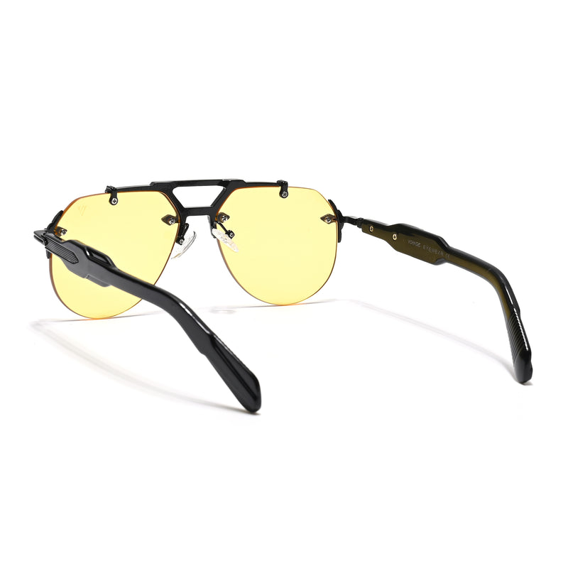 Hawk | Yellow Aviator Sunglasses | Black Frame - MG5885