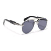Hawk | Black Aviator Sunglasses | Silver Frame - MG5886