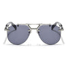 Hawk | Black Aviator Sunglasses | Silver Frame - MG5886