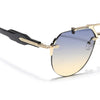 Hawk | Grey & Orange Aviator Sunglasses | Golden Frame - MG5888