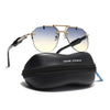 Hawk | Grey & Orange Aviator Sunglasses | Golden Frame - MG5888