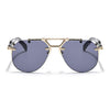 Hawk | Black Aviator Sunglasses | Golden Frame - MG5889