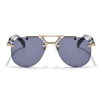 Hawk | Black Aviator Sunglasses | Golden Frame - MG5889