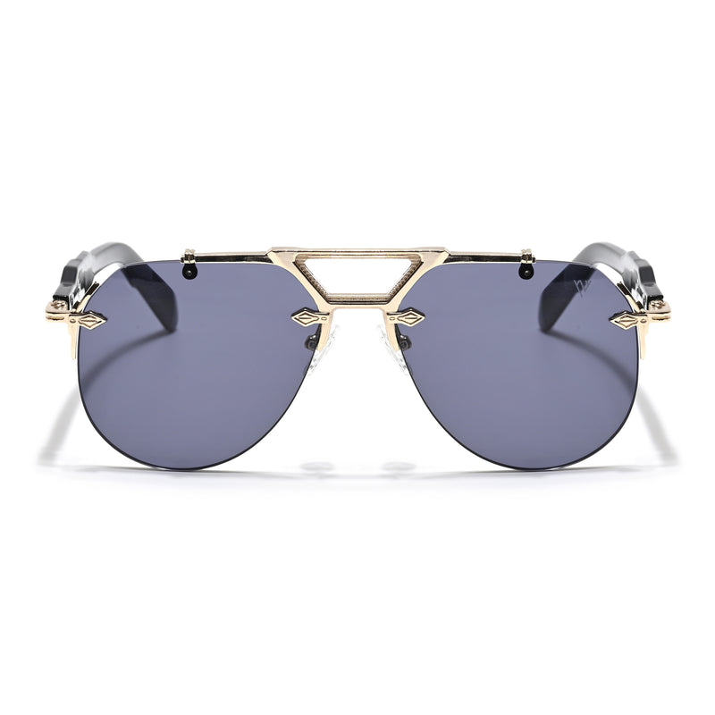 Hawk | Black Aviator Sunglasses | Golden Frame - MG5889