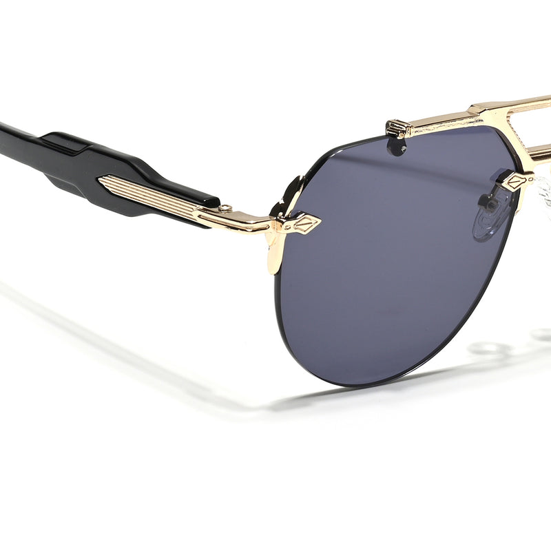 Hawk | Black Aviator Sunglasses | Golden Frame - MG5889