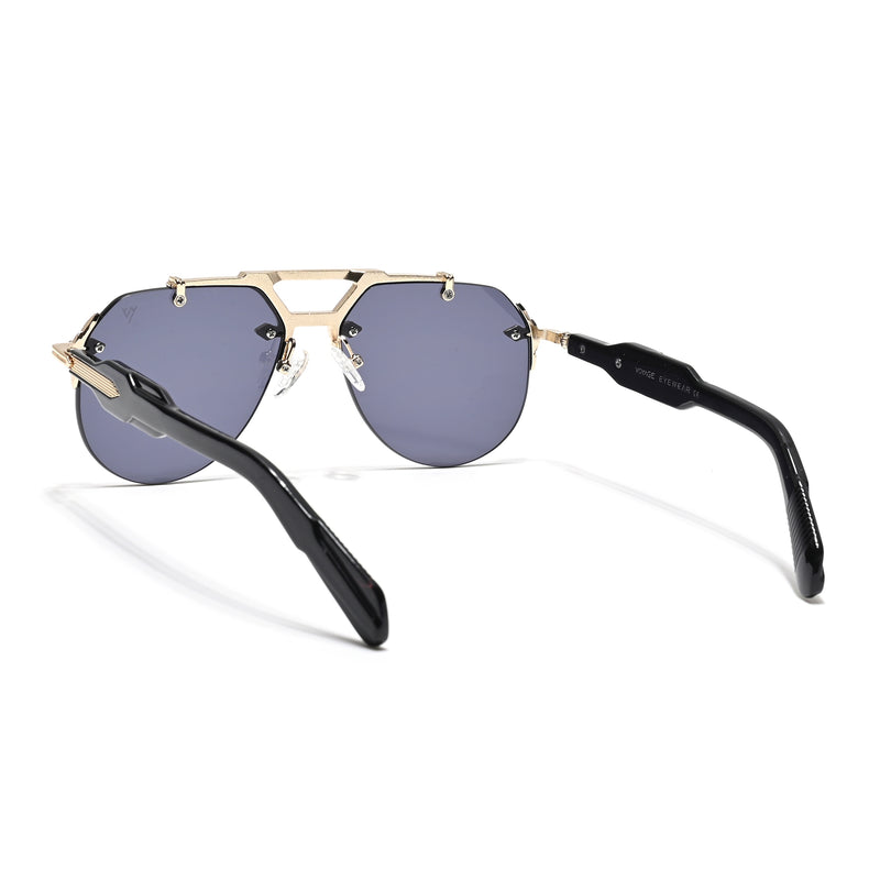 Hawk | Black Aviator Sunglasses | Golden Frame - MG5889