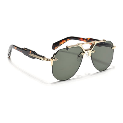 Hawk | Green Aviator Sunglasses | Golden Frame - MG5890