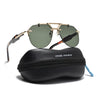 Hawk | Green Aviator Sunglasses | Golden Frame - MG5890