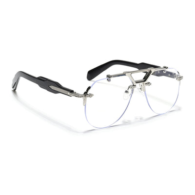 Hawk | Clear Aviator Sunglasses | Silver Frame - MG6728