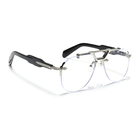 Hawk | Clear Aviator Sunglasses | Silver Frame - MG6728