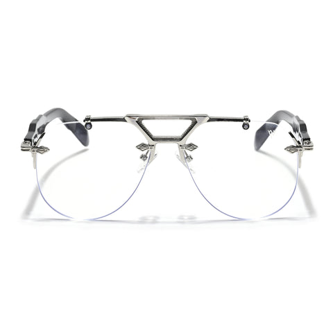 Hawk | Clear Aviator Sunglasses | Silver Frame - MG6728