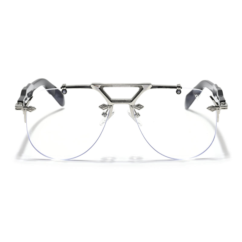 Hawk | Clear Aviator Sunglasses | Silver Frame - MG6728