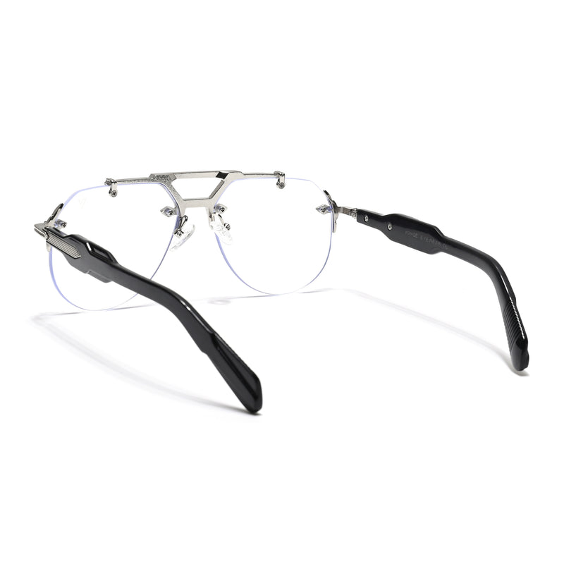 Hawk | Clear Aviator Sunglasses | Silver Frame - MG6728