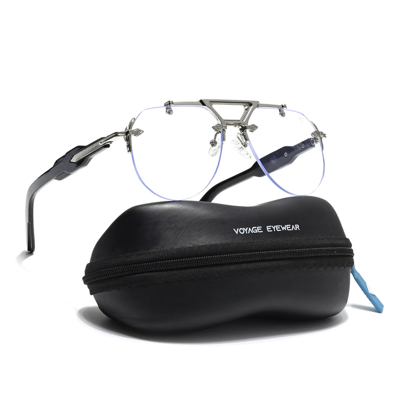 Hawk | Clear Aviator Sunglasses | Silver Frame - MG6728