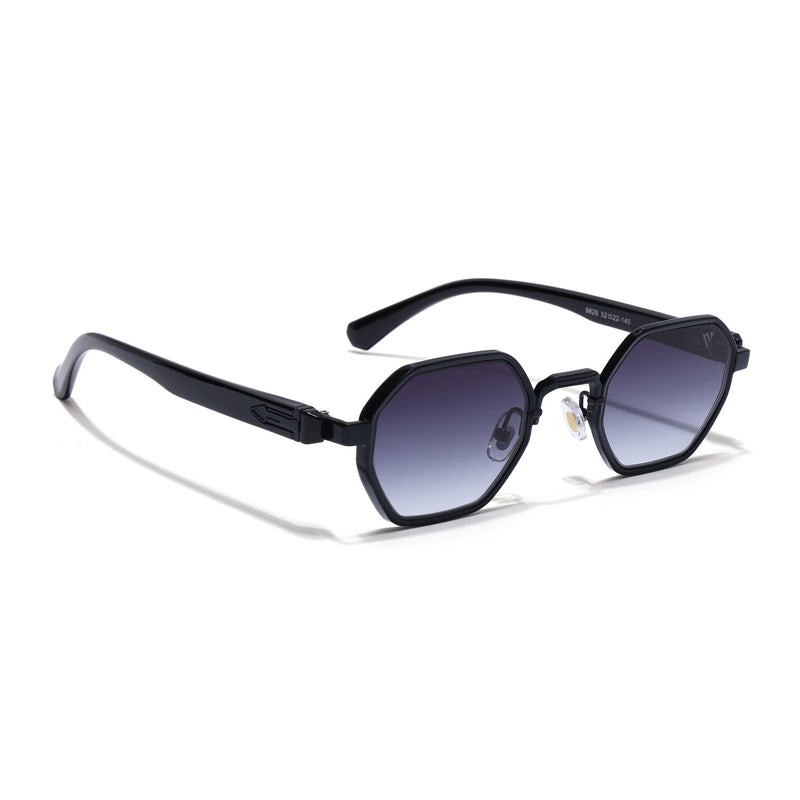Avero | Black Hexagonal Sunglasses | Black Frame - MG9256