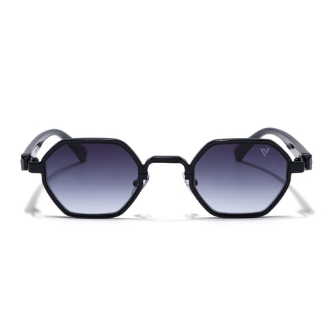 Avero | Black Hexagonal Sunglasses | Black Frame - MG9256