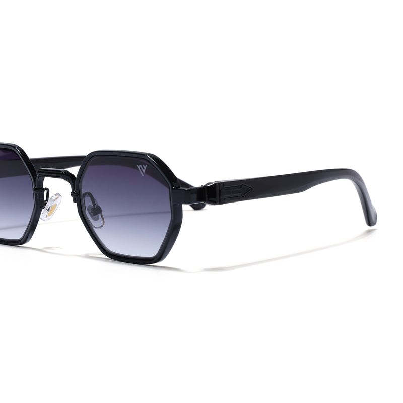 Avero | Black Hexagonal Sunglasses | Black Frame - MG9256