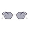Avero | Grey Hexagonal Sunglasses | Silver Frame - MG9257