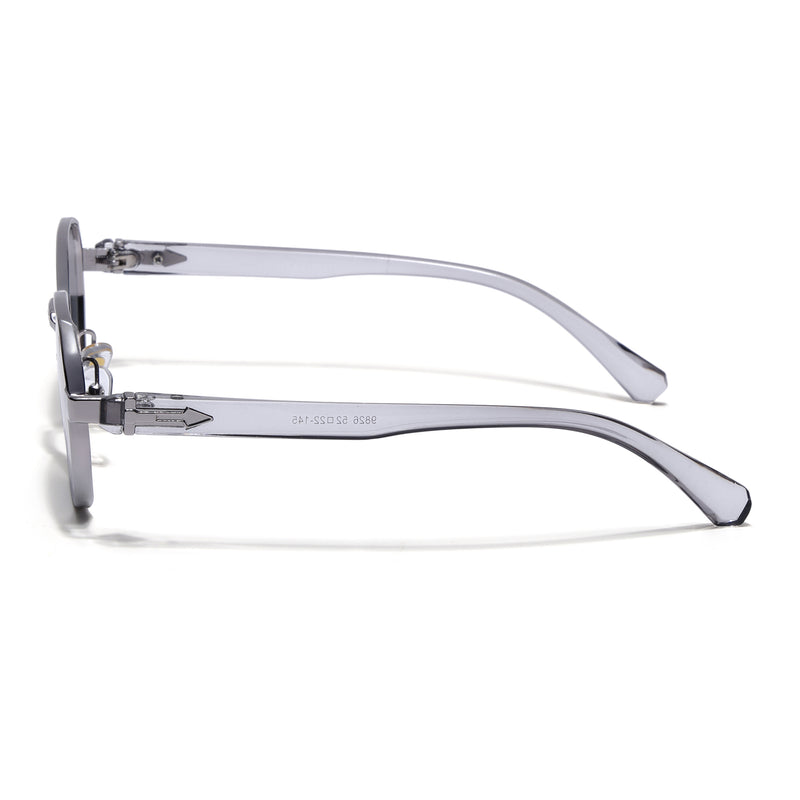 Avero | Grey Hexagonal Sunglasses | Silver Frame - MG9257