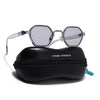 Avero | Grey Hexagonal Sunglasses | Silver Frame - MG9257