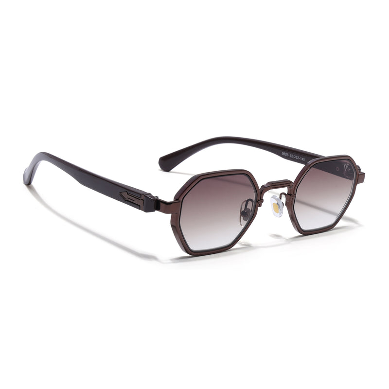 Avero | Brown Hexagonal Sunglasses | Brown Frame - MG9258