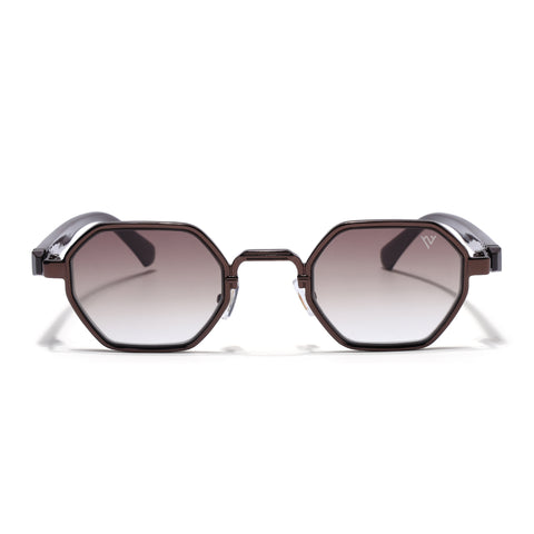 Avero | Brown Hexagonal Sunglasses | Brown Frame - MG9258